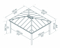 Preview: Palram-Canopia Aluminium Pavillon Dallas 4.3x4.8 14x16 (422x483cm) 6mm HKP